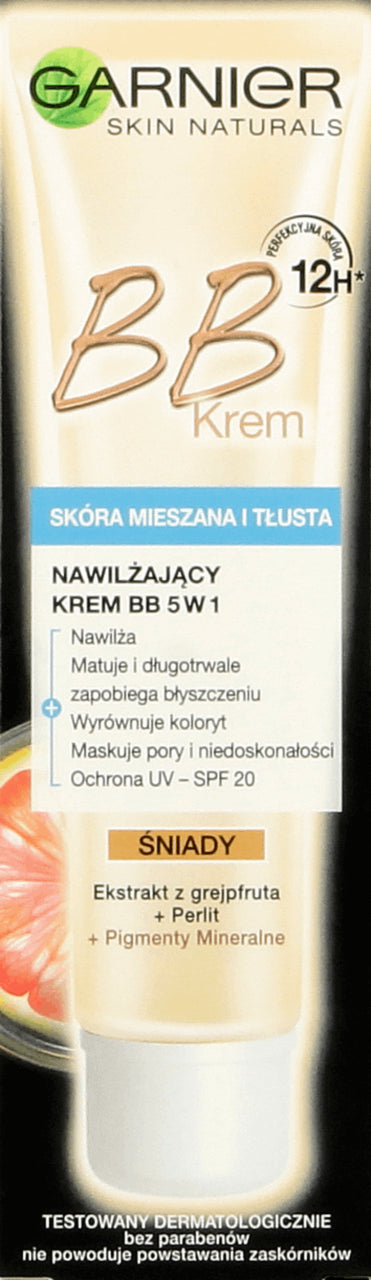 Garnier BB Cream - moisturizing 5-in-1, for combination and oily skin, nude, 40 ml