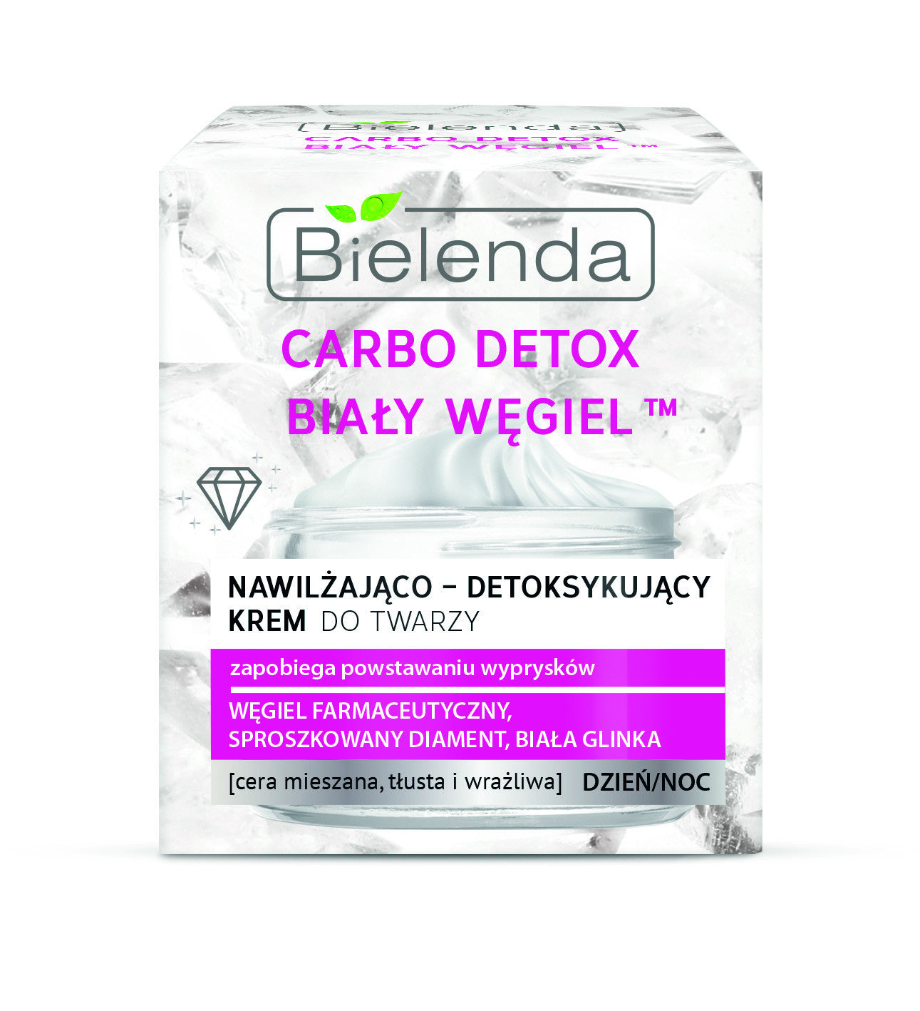 Bielenda CARBO DETOX BIAŁY WĘGIEL™ - nawilżająco – detoksykujący krem do twarzy, poj. 50 ml