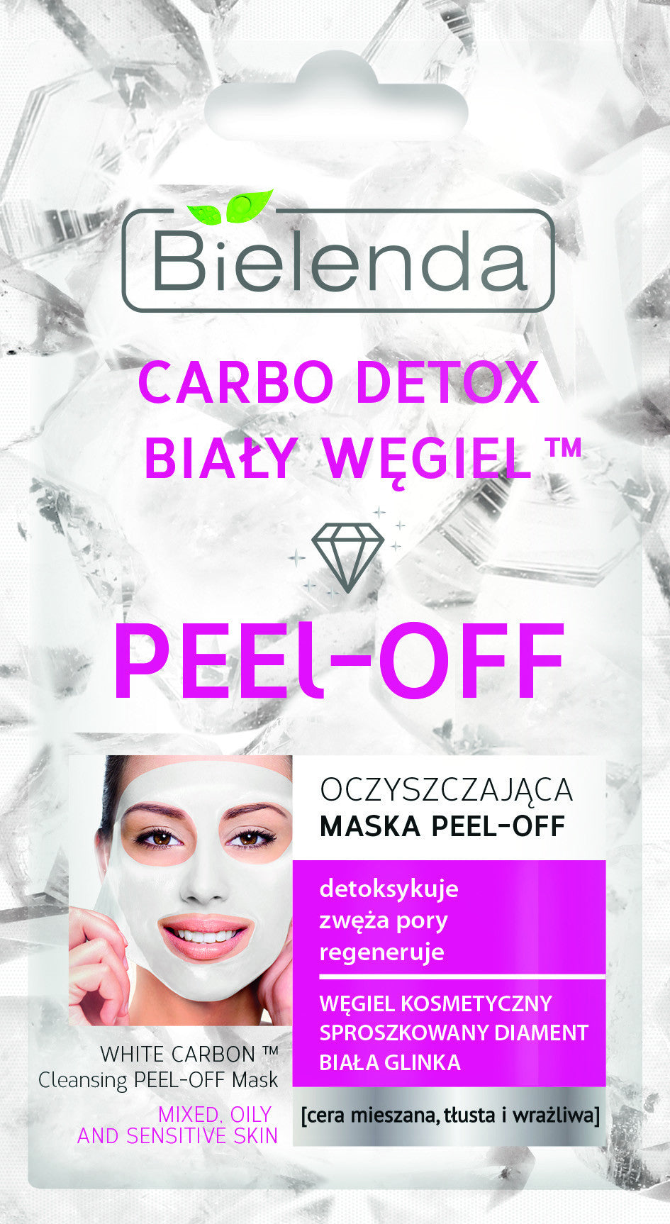 Bielenda CARBO DETOX BIAŁY WĘGIEL™ - oczyszczająca maska PEEL-OFF, poj. 2 x 5 g