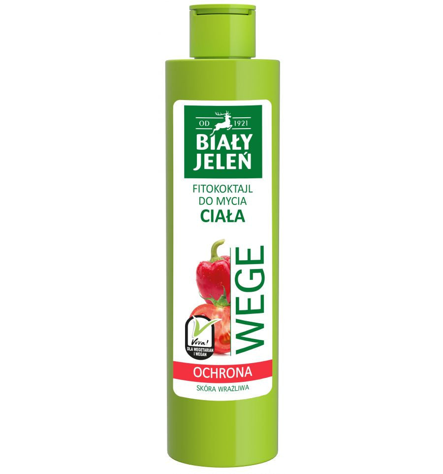 Biały Jeleń FITOkoktajl do mycia ciała - OCHRONA, pomidor i papryka WEGE, poj. 250 ml
