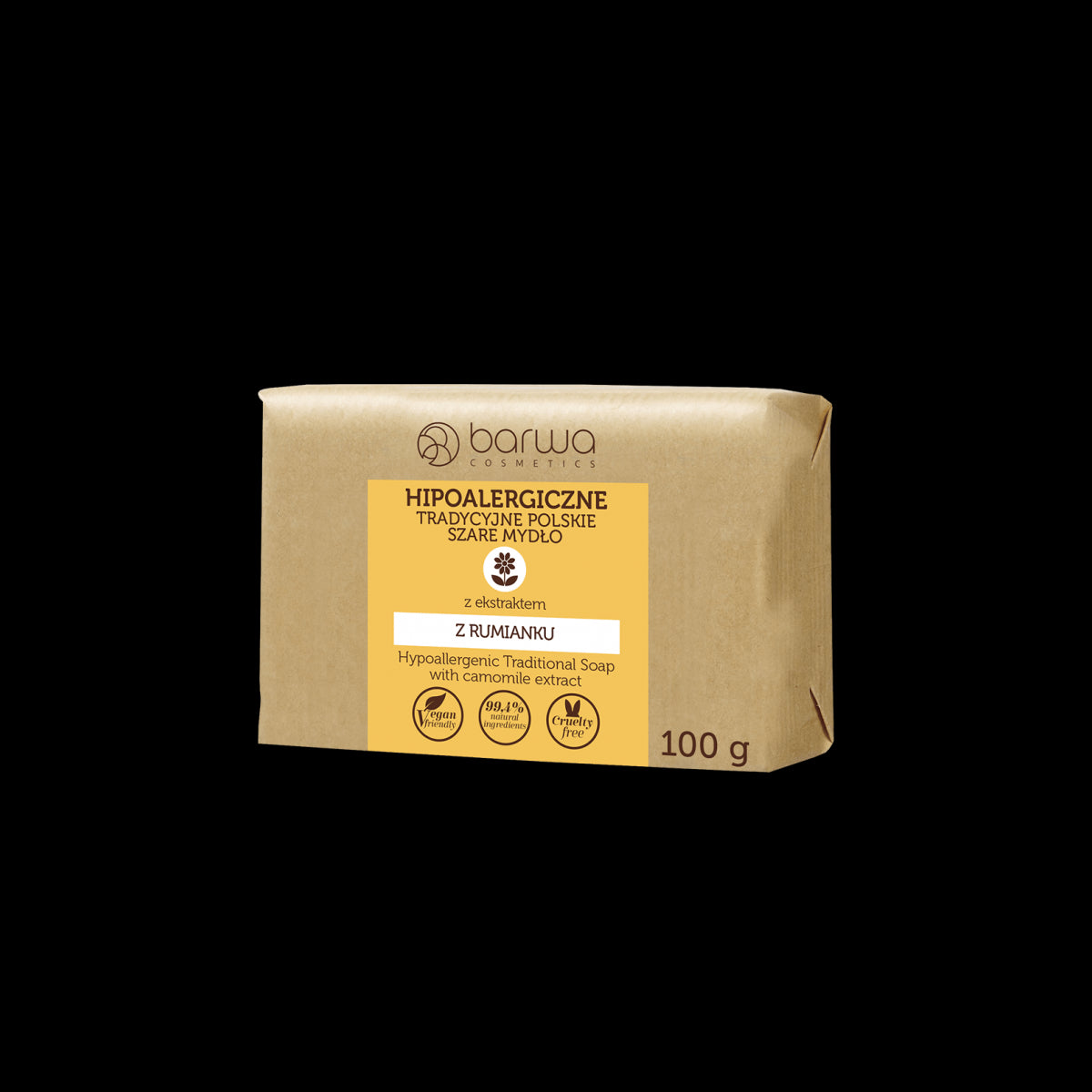 Barwa - hypoallergenic traditional Polish grey soap, CHAMOMILE, weight 100 g