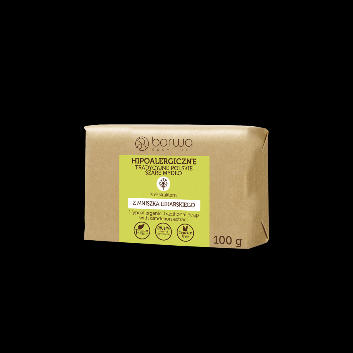 Barwa - hypoallergenic traditional Polish grey soap, Dandelion, weight 100 g