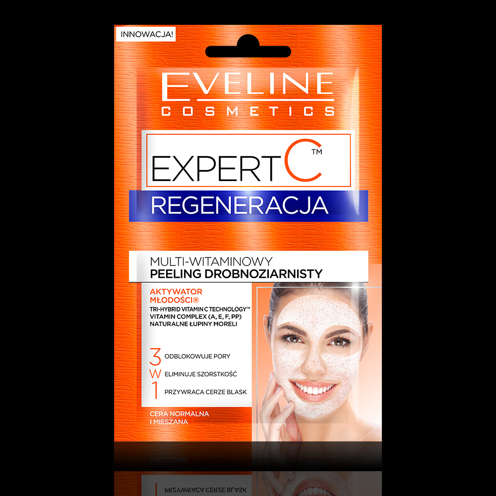 Eveline Expert C - REGENERACJA, multi-witaminowy peeling drobnoziarnisty 3w1, poj. 2 x 5 ml