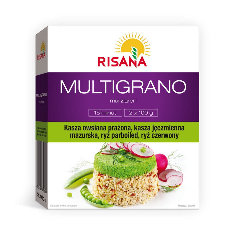 Risana Multigrano - mix ziaren z ryżem czerwonym, waga netto: 200 g