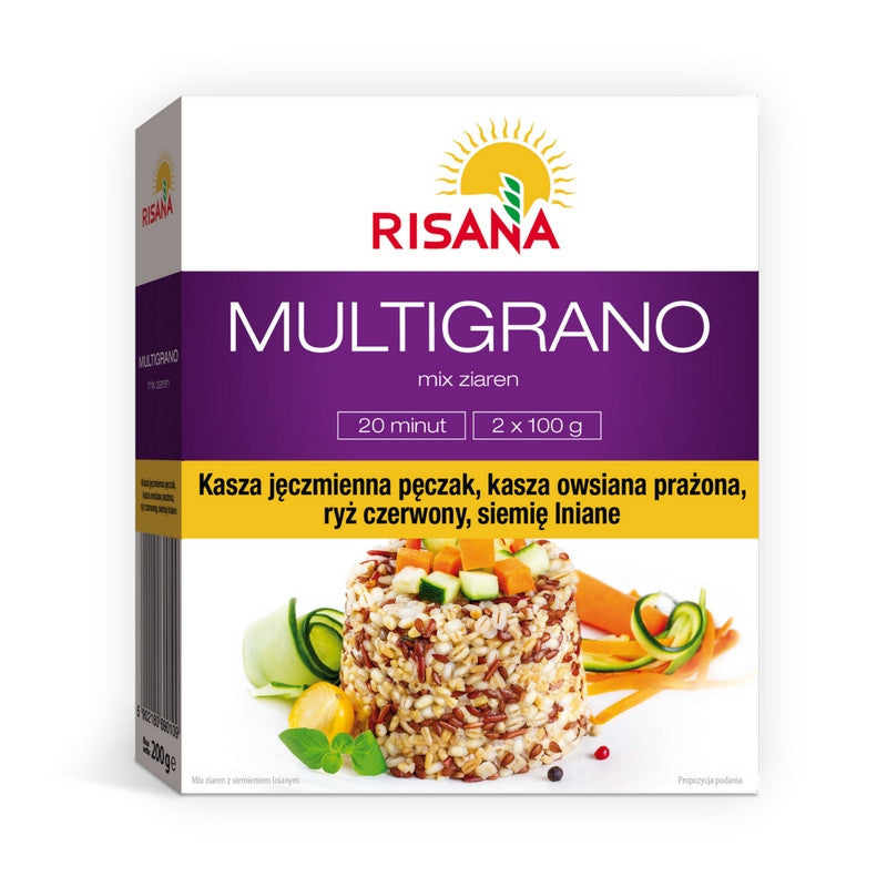 Risana Multigrano - mix ziaren z siemieniem lnianym, masa netto: 200 g