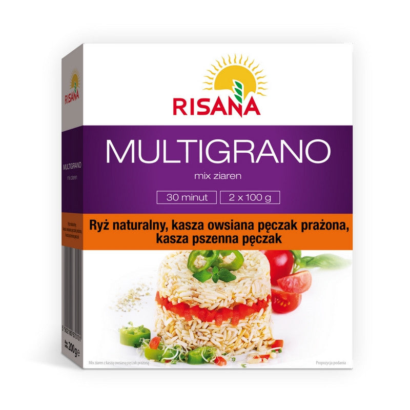 Risana Multigrano - mix ziaren z kaszą owsianą pęczak prażoną, masa netto: 200 g