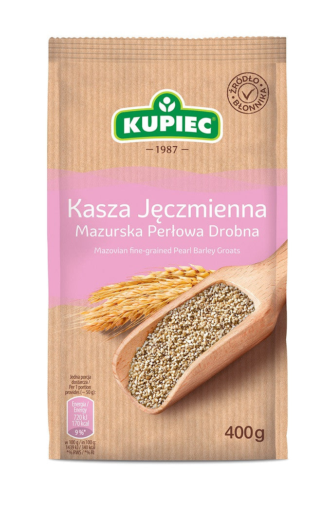 Kupiec - masurian barley groats fine (foil), net weight: 400 g