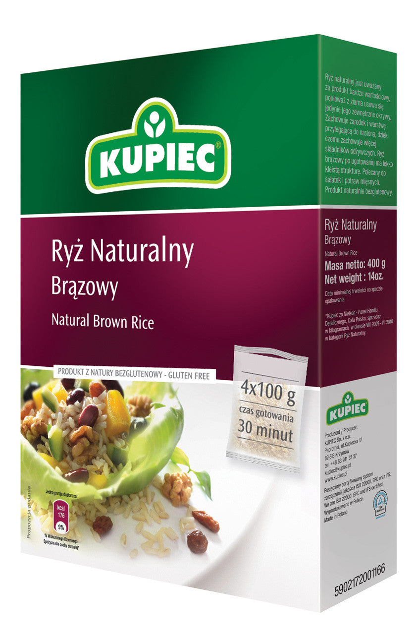 Kupiec - ryż naturalny, brązowy (kartonik), masa netto: 4 x 100 g
