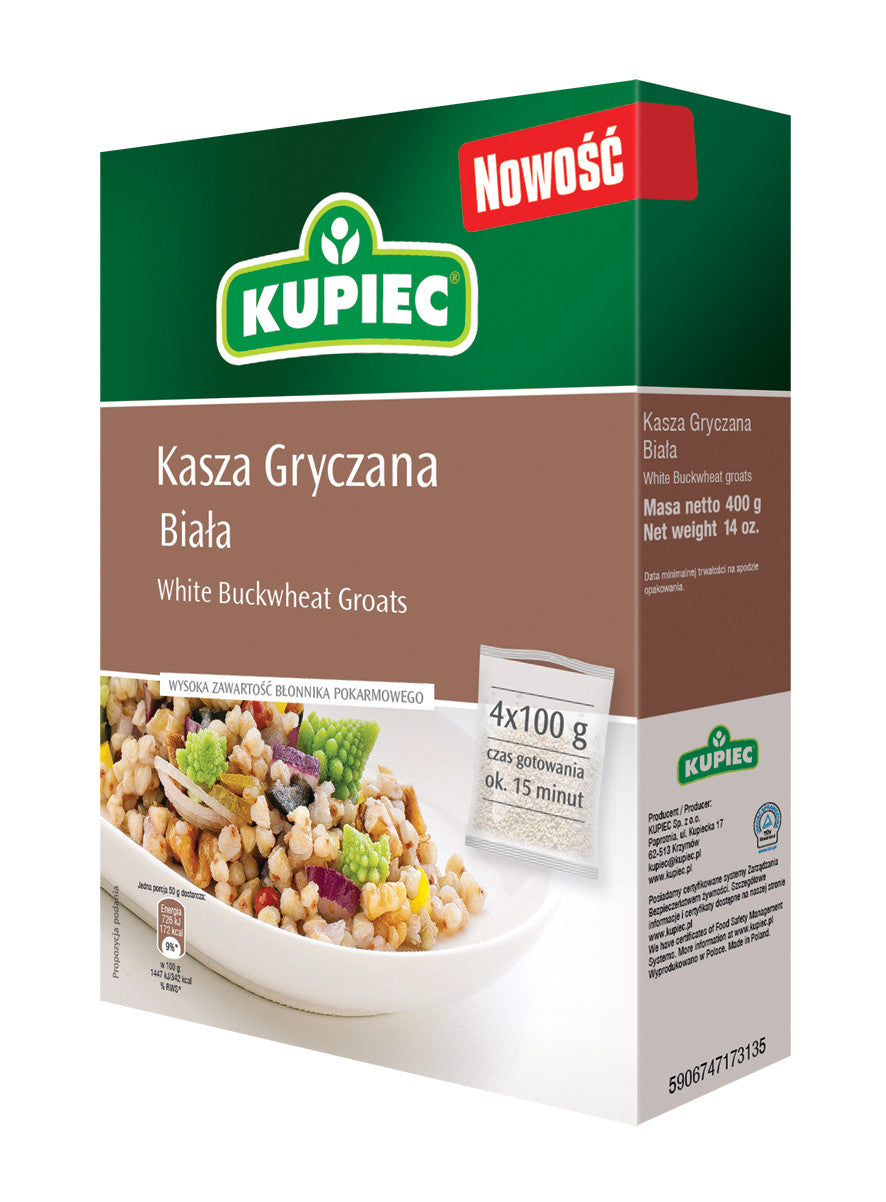 Kupiec - white buckwheat groats (carton), net weight: 4 x 100 g