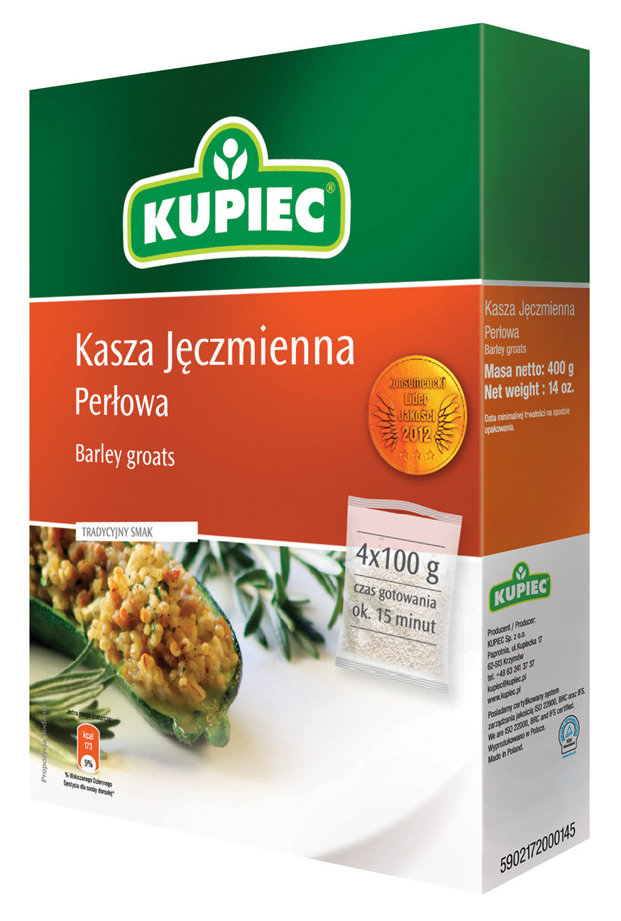 Kupiec - pearl barley groats (carton), net weight: 4 x 100 g