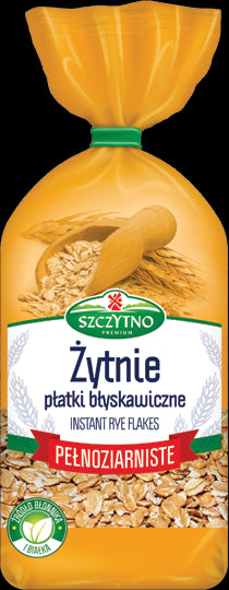 Szczytno Premium - rye instant flakes, whole grain, net weight: 400 g