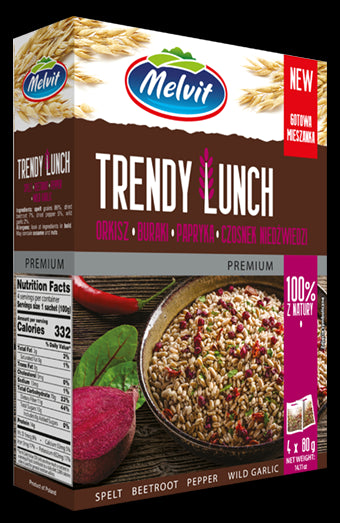 Melvit - TRENDY LUNCH orkisz, buraki, papryka, czosnek niedźwiedzi, masa netto:  4 x 80 g