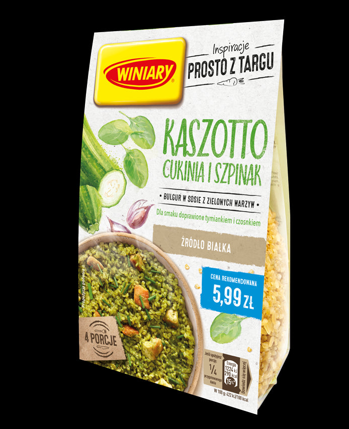 Winiary - Kaszotto cukinia i szpinak, bulgur w sosie z zielonych warzyw, masa netto: 230 g