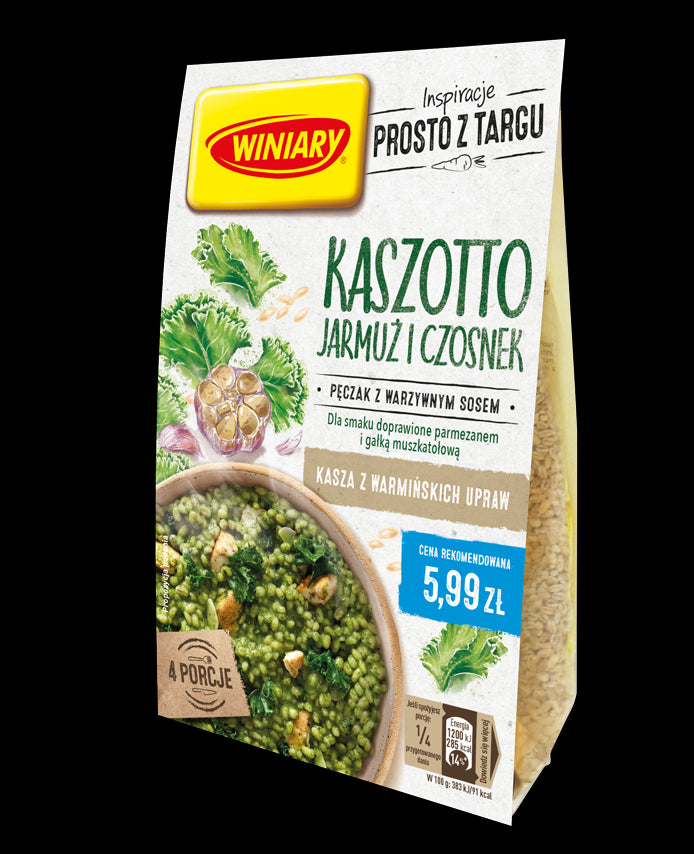 Winiary - Kaszotto jarmuż i czosnek, pęczak z warzywnym sosem, masa netto: 233 g