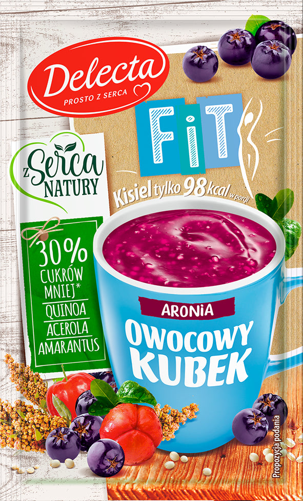 DELECTA - Owocowy Kubek Fit, aronia-flavoured jelly, net weight: 26 g