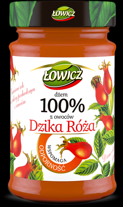Łowicz - Dżem 100% Owoców, dzika róża, masa netto: 235 g