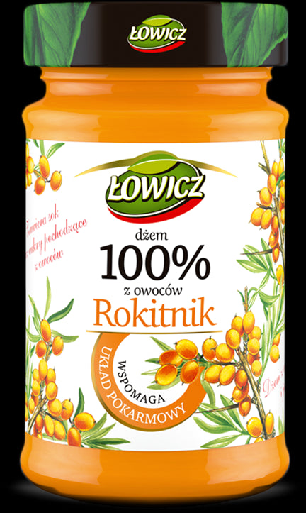 Łowicz - Dżem 100% Owoców, rokitnik, masa netto: 235 g