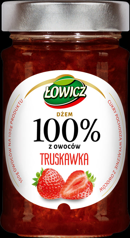 Łowicz - 100% fruit, strawberry jam, net weight: 220 g