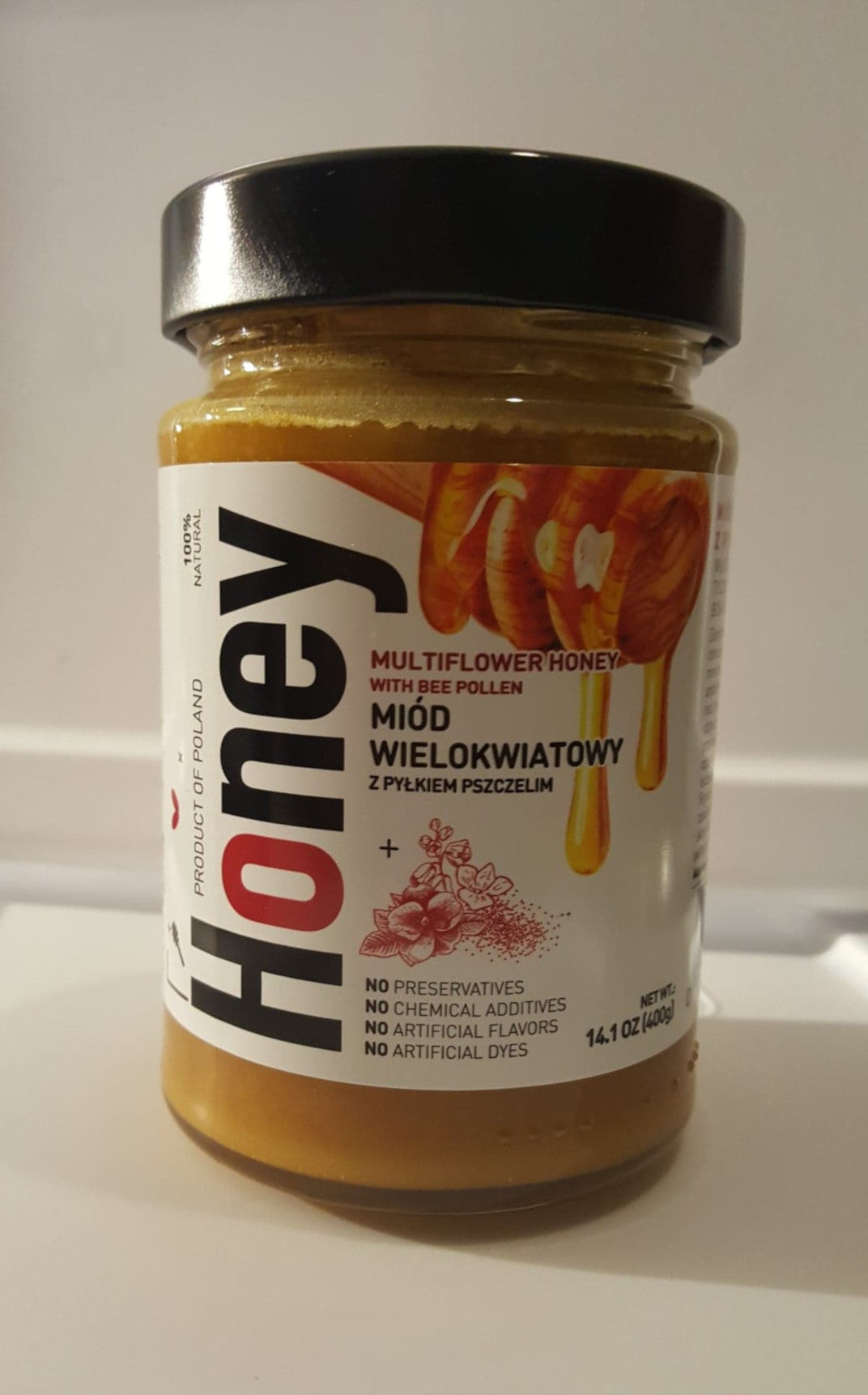 Vavel - multi-flower honey with bee pollen, net weight: 400 g