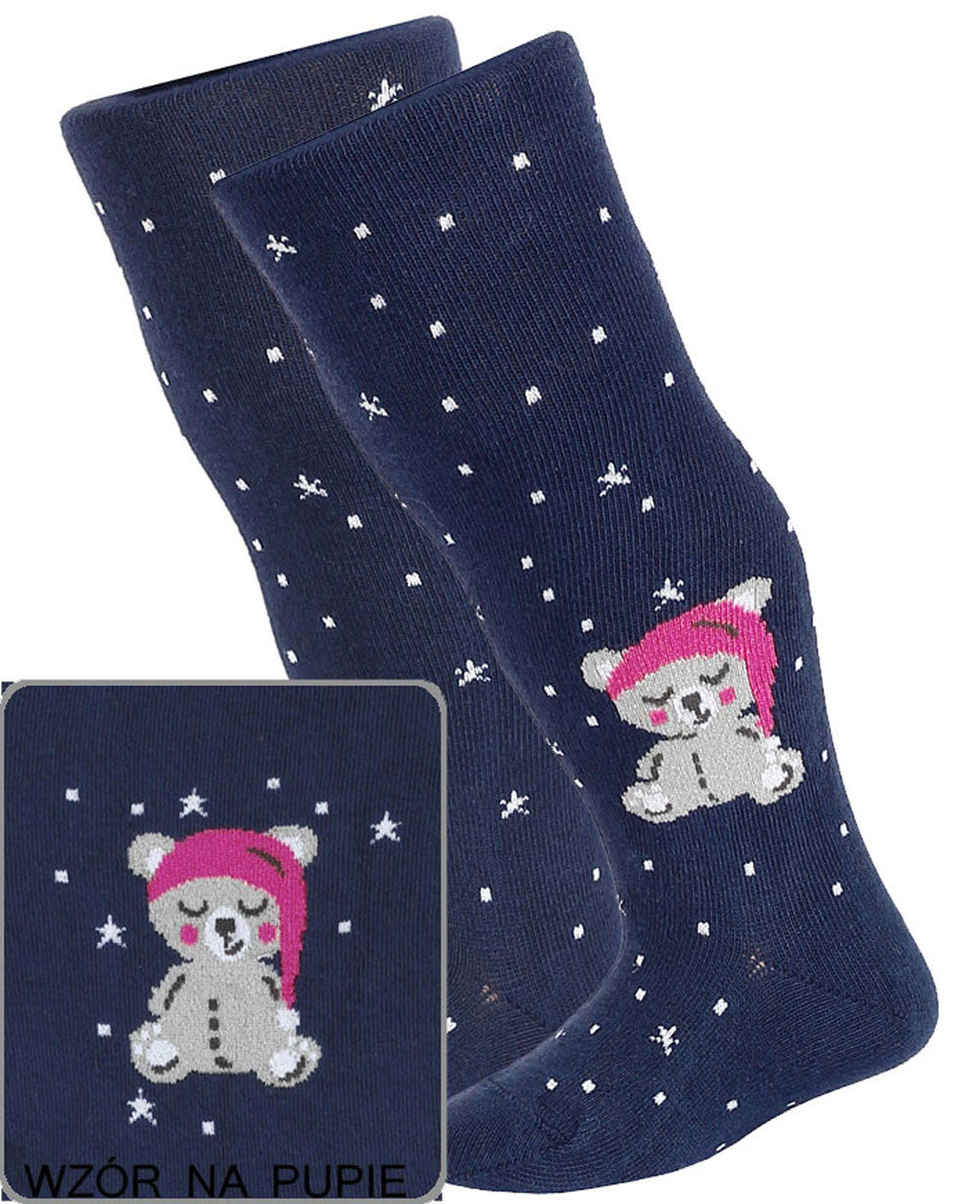 Babe w.451 - rajstopy wzorowane, bawełniane, dziewczęce 0-2 lata