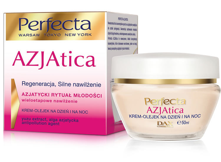 Perfecta Azjatica - White krem-olejek na dzień i na noc, Regeneracja Silne nawilżenie, poj. 50 ml