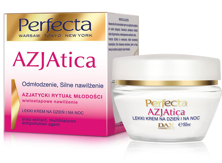 Perfecta Azjatica White - lekki krem na dzień i na noc, Odmłodzenie Silne nawilżenie, poj. 50 ml