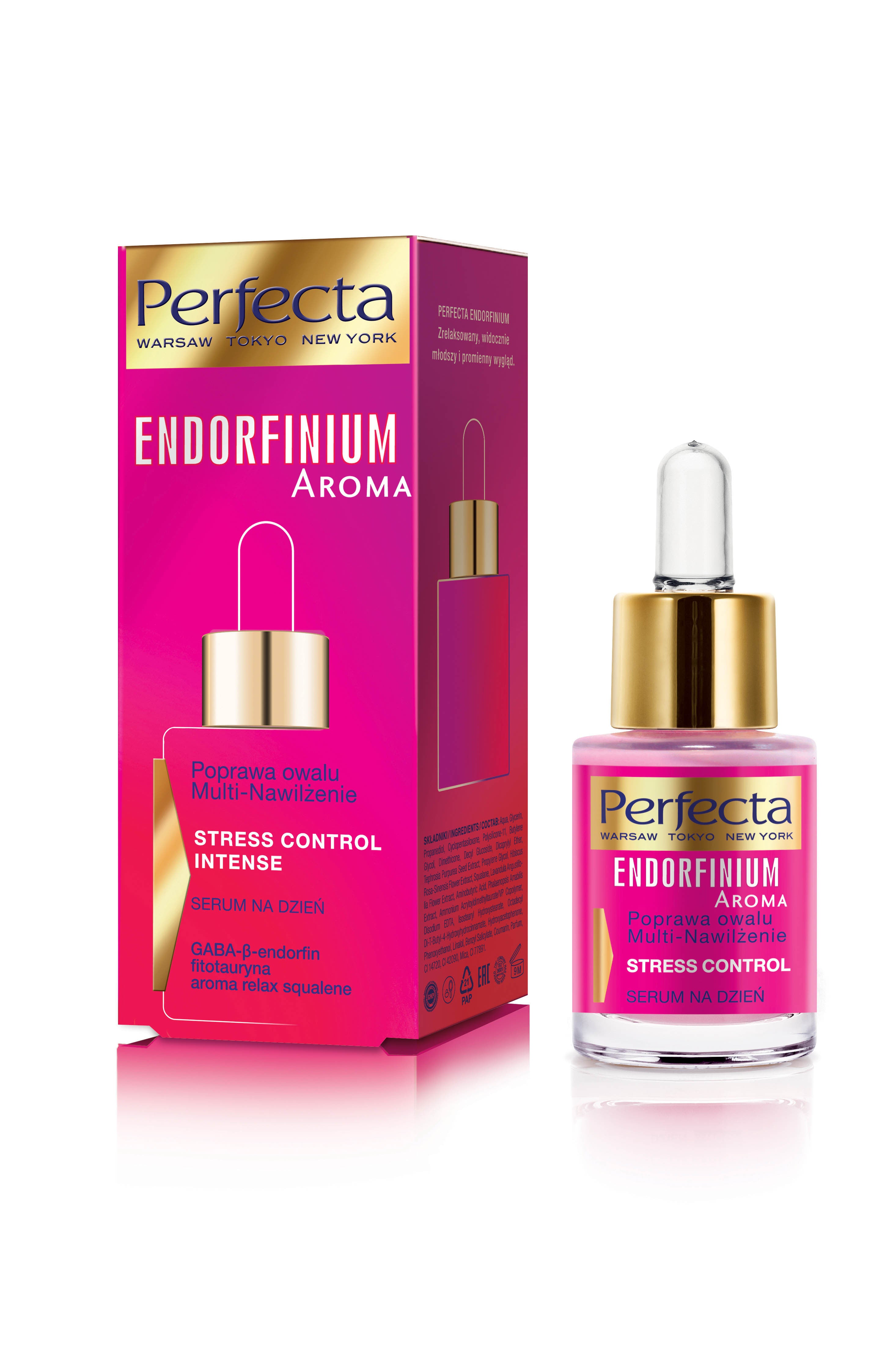 Perfecta Endorfinium Aroma - serum na dzień Stress Control Intense, Poprawa owalu, Multi-Nawilżenie, poj. 15 ml