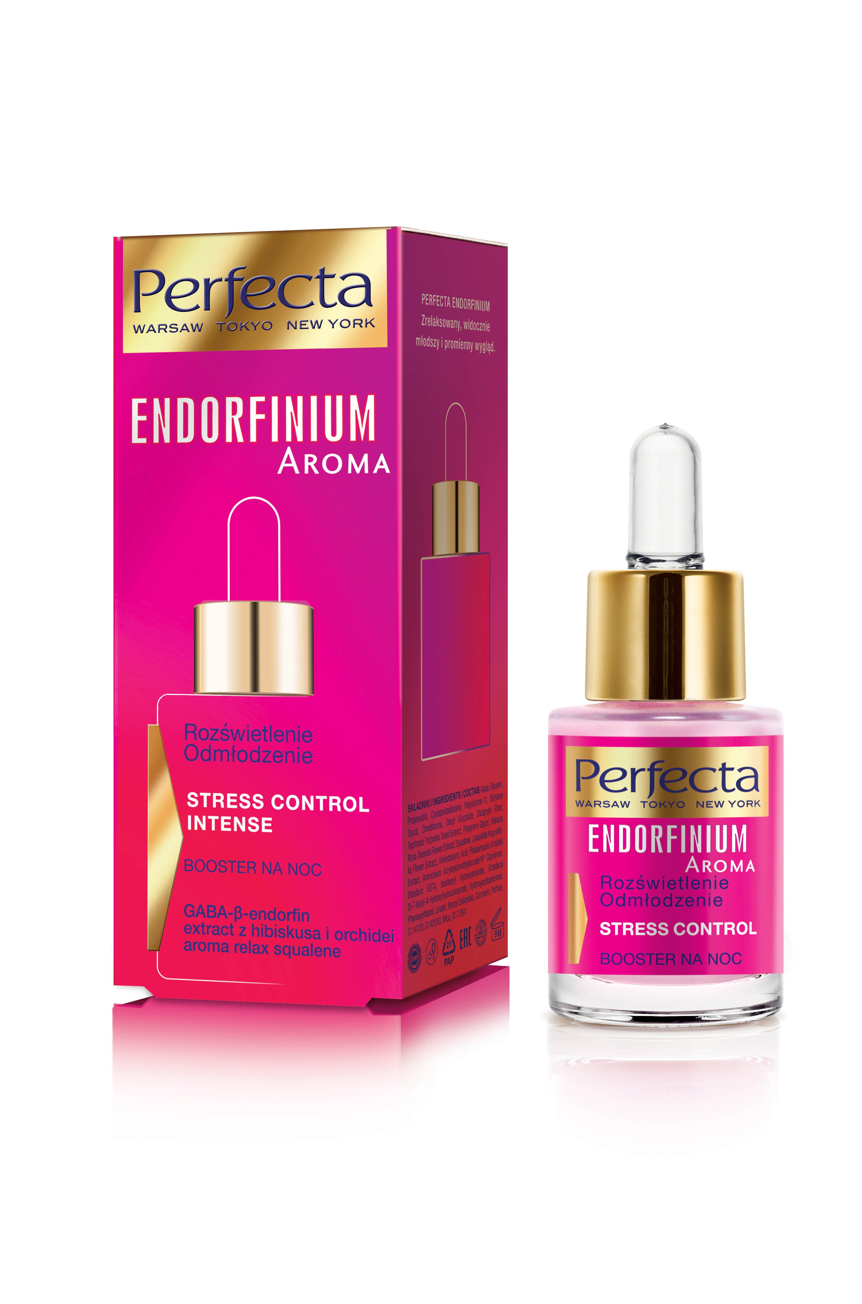 Perfecta ENDORFINIUM AROMA - Rozświetlenie, Odmłodzenie, STRESS CONTROL INTENSE, BOOSTER NA NOC, poj. 15 ml
