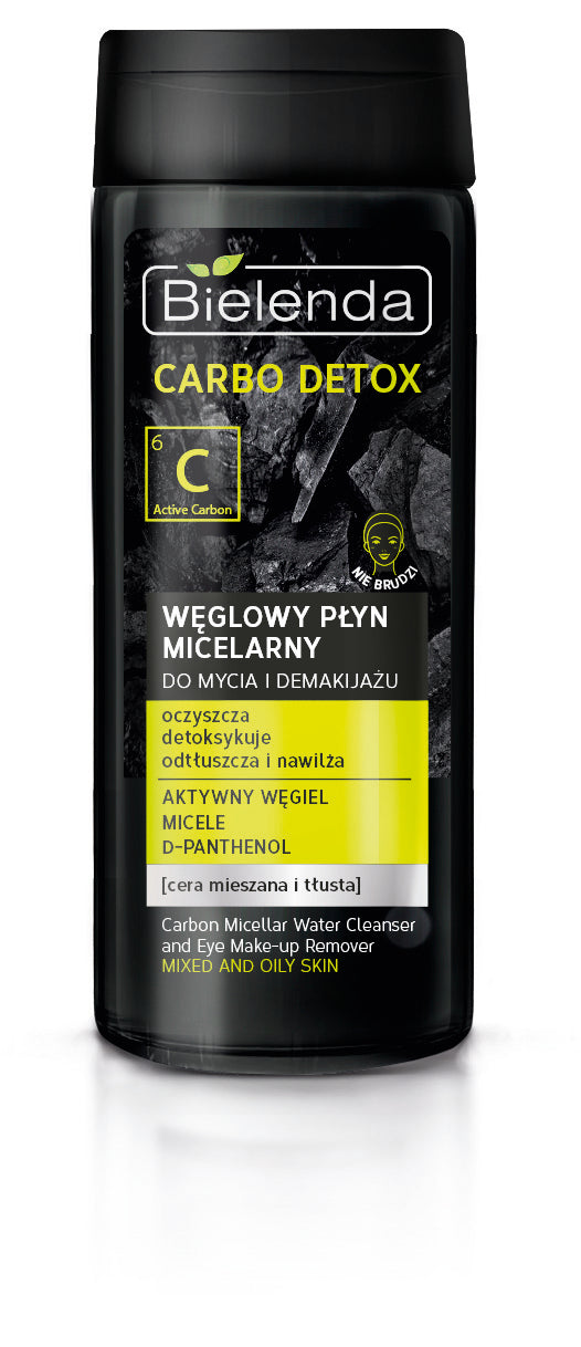 Bielenda CARBO DETOX - węglowy płyn micelarny do mycia i demakijażu, poj. 200 ml