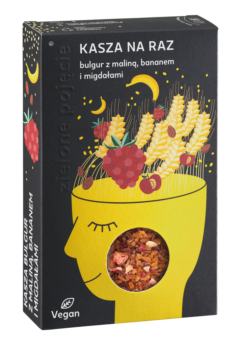 Zielone Pojęcie - Kasza Na Raz, kasza bulgur z maliną, bananem i migdałami, masa netto: 100 g