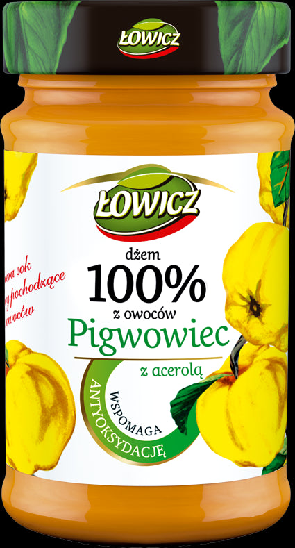 Łowicz - 100% z Owoców Prozdrowotne, dżem pigwowiec z acerolą, masa netto: 235 g