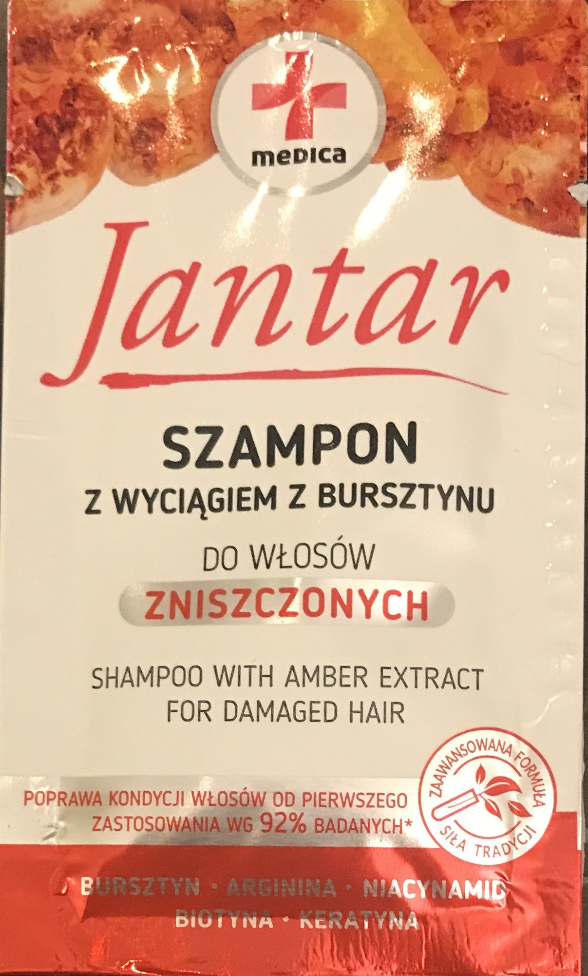 Jantar - Szampon z wyciągiem z bursztynu do włosów zniszczonych *** TESTER ***
