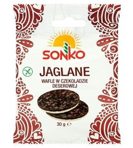 Sonko - wafle jaglane w czekoladzie deserowej, masa: 30 g