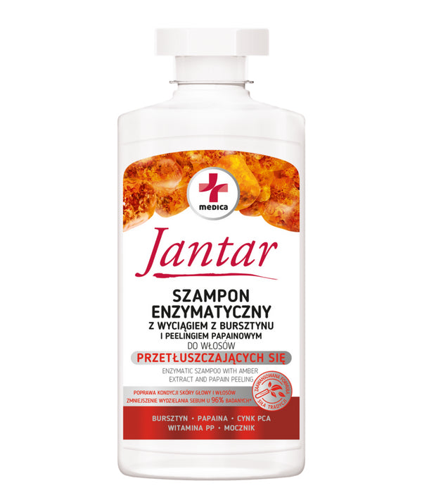 Jantar Medica - enzymatic shampoo with amber extract and papain peeling, 330 ml