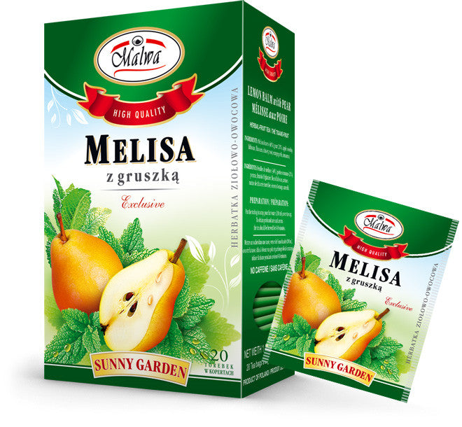 Malwa - Lemon Balm with Pear, net weight: 1.41 oz (20 bags x 0.07 oz)