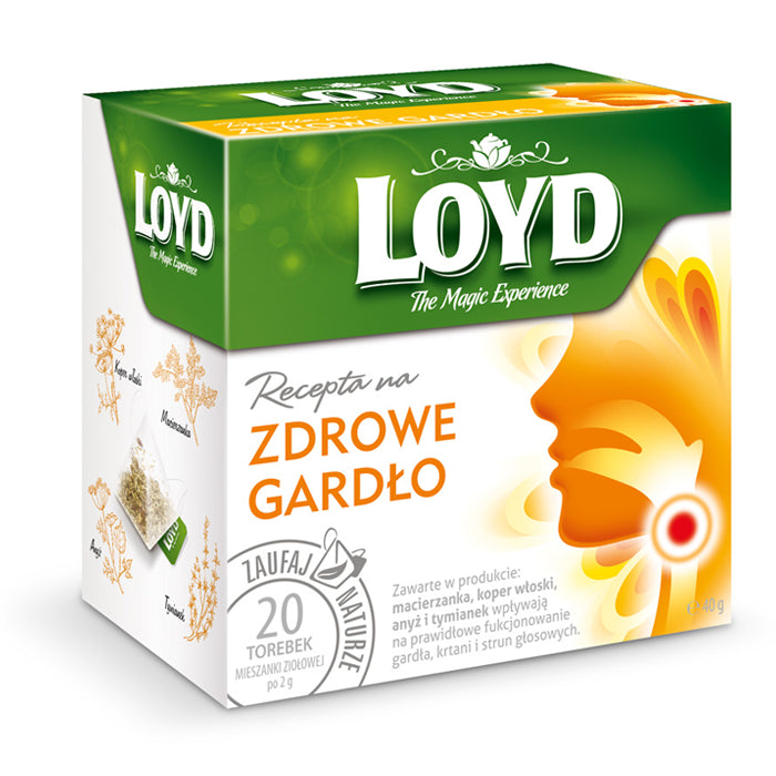 LOYD Recepta na - Zdrowe gardło, herbatka funkcjonalna, poj. poj. 20 torebek piramidek x 2 g
