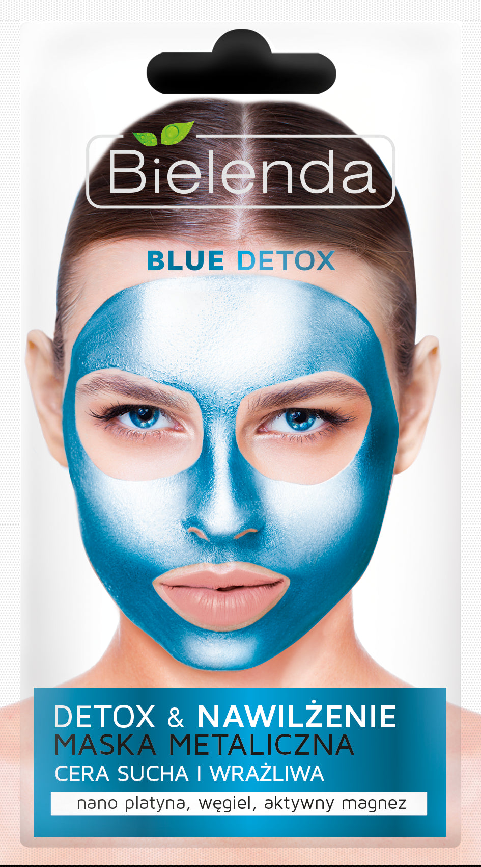 Bielenda BLUE DETOX - detoxifying metallic mask for dry and sensitive skin, 8 g capacity