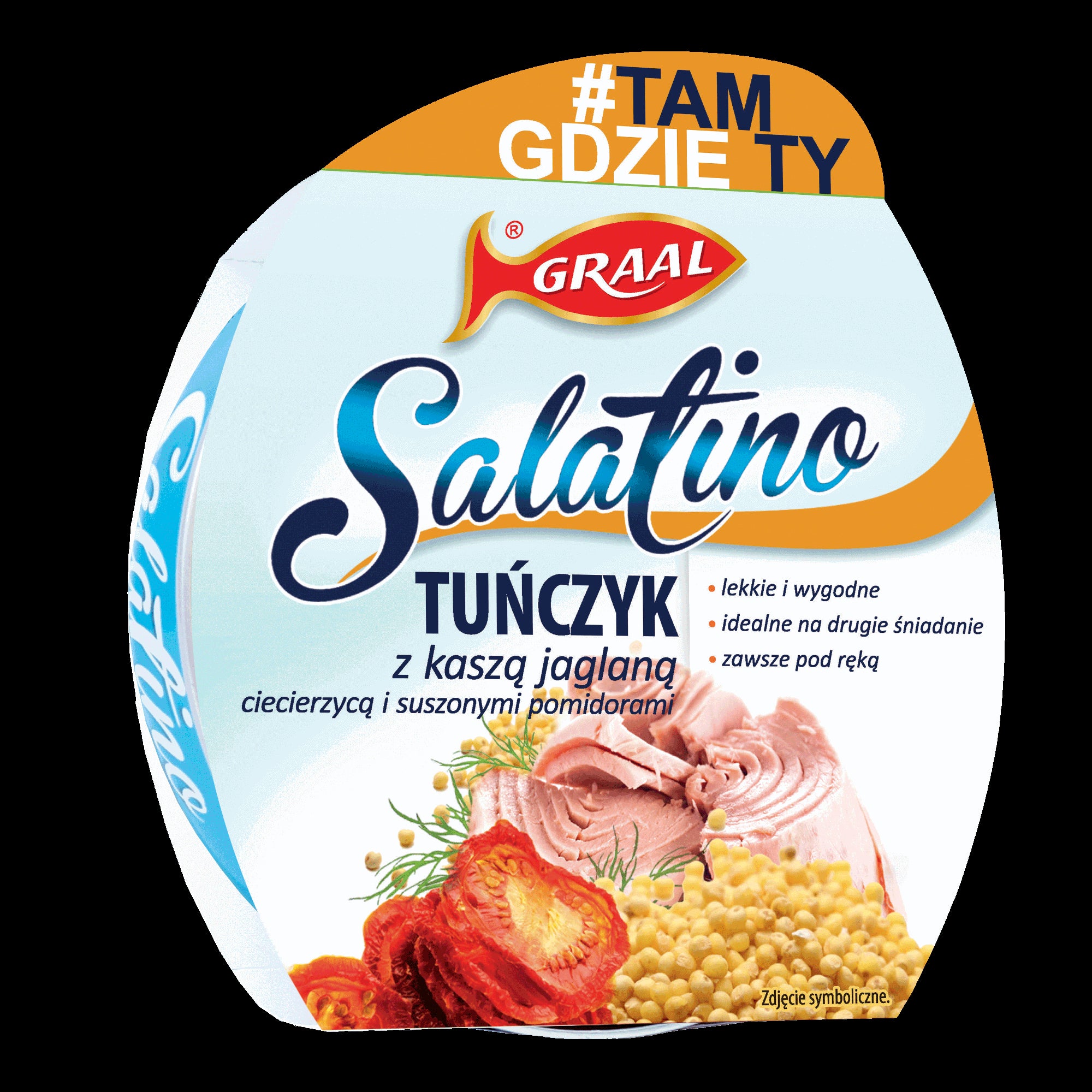 Graal Salatino - tuńczyk z kaszą jaglaną, ciecierzycą i suszonymi pomidorami, masa netto: 160 g