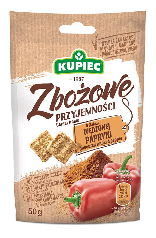Kupiec - Zbożowe przyjemności o smaku wędzonej papryki, masa netto: 50 g