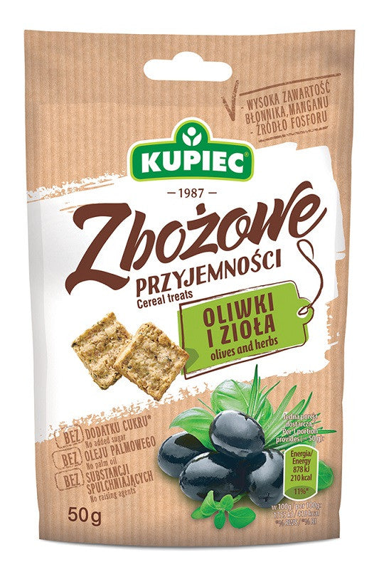 Kupiec - Zbożowe przyjemności oliwki i zioła, masa netto: 50 g
