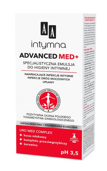 AA Intimate - ADVANCED MED+ pH 3.5 Special emulsion for intimate hygiene, for recurring intimate infections, capacity 300 ml