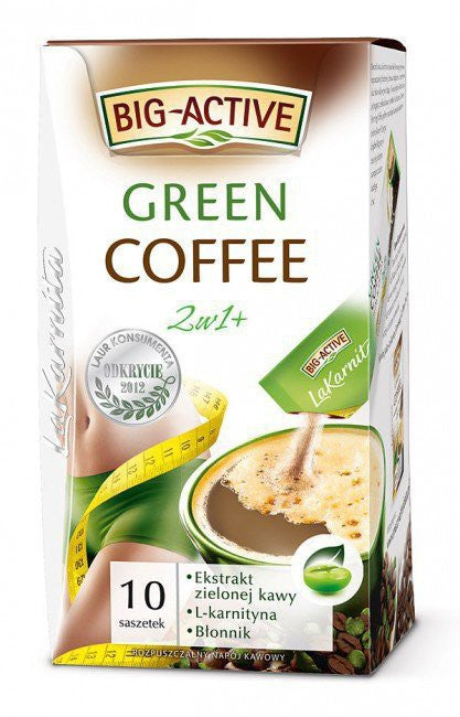 La Karnita - Green Coffee, kawa 2w1, wspomagająca odchudzanie, rozpuszczalny napój kawowy, poj. 10 saszetek x 12 g