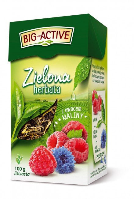 Big Active - Green Tea with Raspberry Fruit (Loose Leaf) Packaging: 3.53 oz