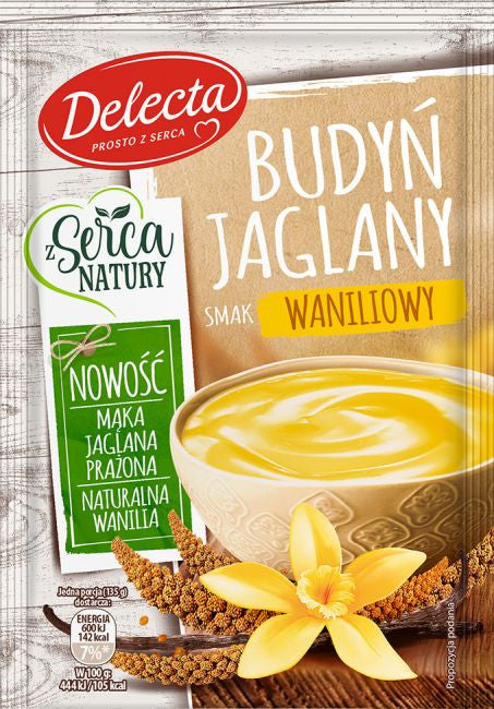 Delecta - Budyń Jaglany, smak waniliowy, masa netto: 46 g