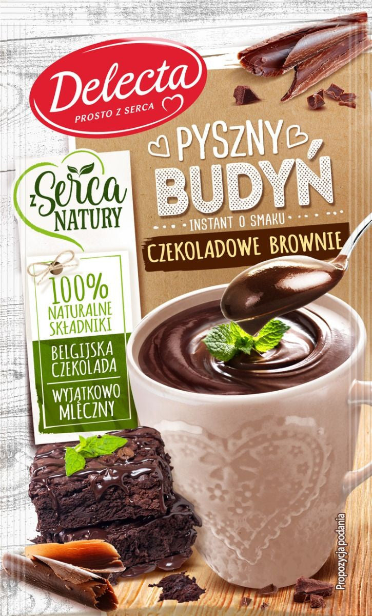Delecta - Pyszny Budyń, smak czekoladowe brownie, masa netto: 46 g