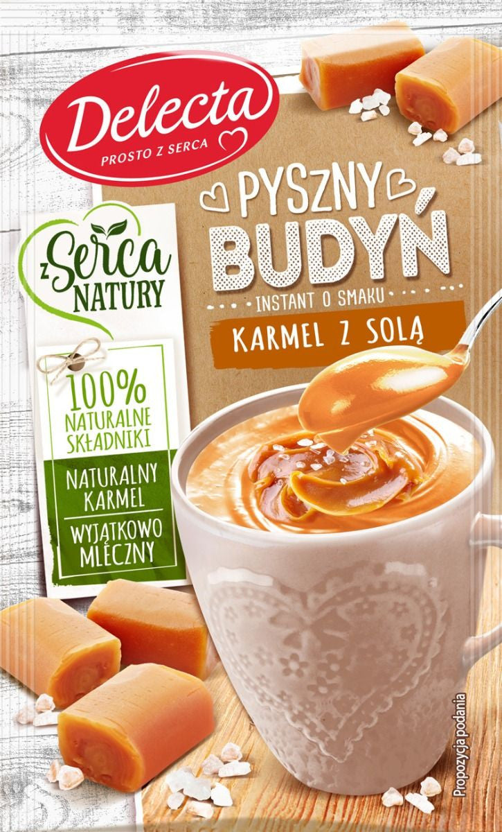 Delecta - Pyszny Budyń, smak karmel z solą, masa netto: 46 g