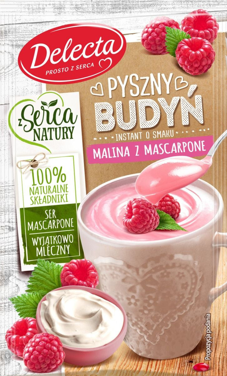Delecta - Pyszny Budyń, smak malina z mascarpone, masa netto: 46 g