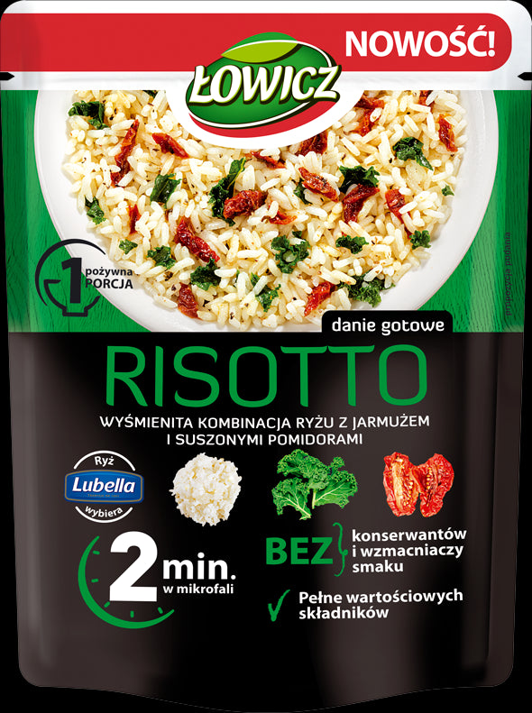 Łowicz - Risotto z jarmużem i suszonymi pomidorami, danie gotowe, masa netto: 250 g