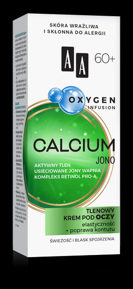 AA OXYGEN INFUSION - CALCIUM JONO, oxygen eye cream, elasticity + contour improvement 60+, volume 15 ml