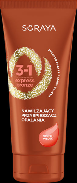Soraya SUN CARE - Express Bronze nawilżający przyspieszacz opalania 3 w 1 z ekstraktem z orzecha włoskiego, poj. 150 ml